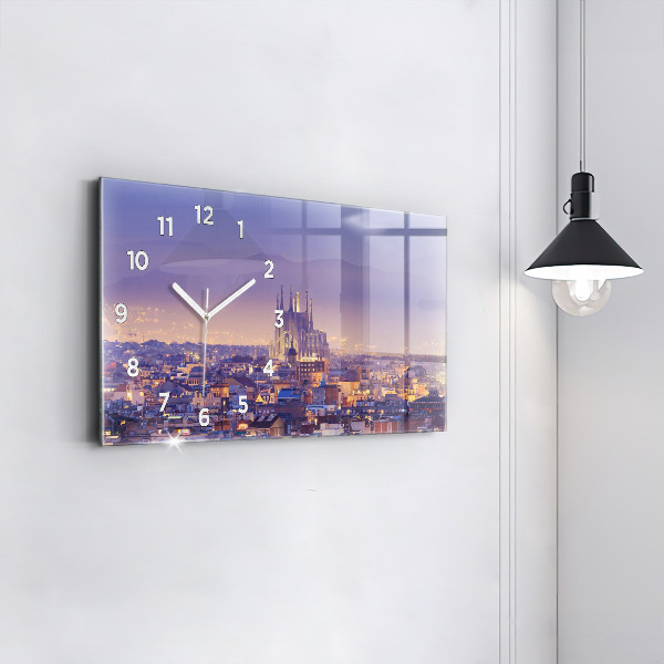 Horloge rectangulaire horizontale Vue de Barcelone