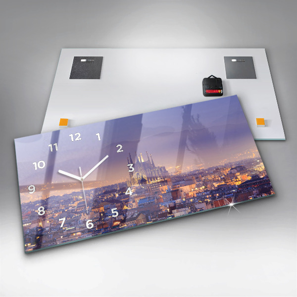 Horloge rectangulaire horizontale Vue de Barcelone