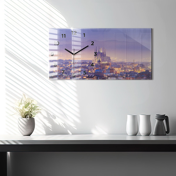 Horloge rectangulaire horizontale Vue de Barcelone