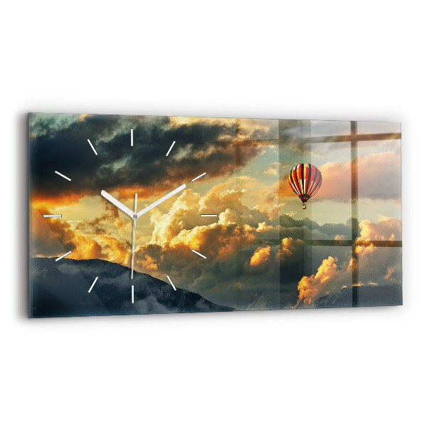 Horloge rectangulaire horizontale Vol en montgolfière dans les nuages
