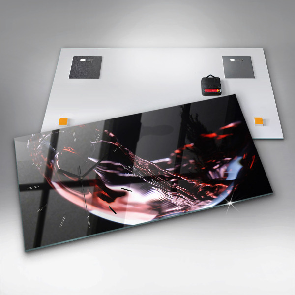 Horloge rectangulaire horizontale Un verre de vin