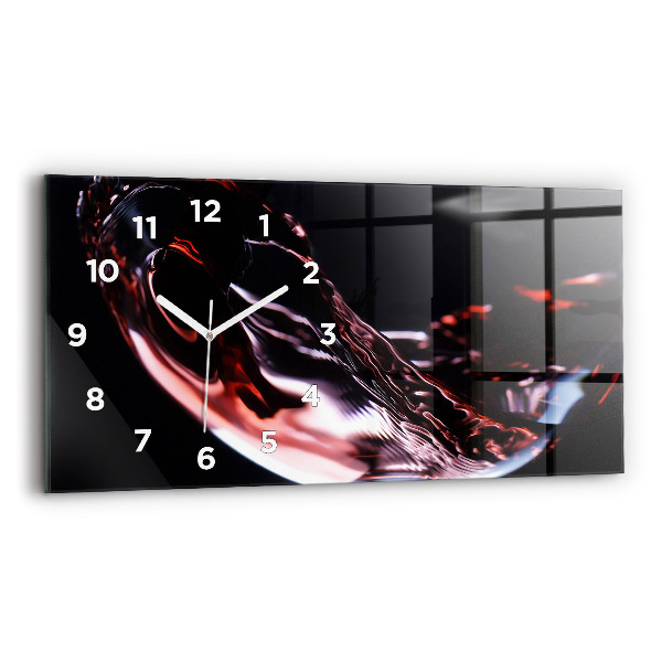 Horloge rectangulaire horizontale Un verre de vin