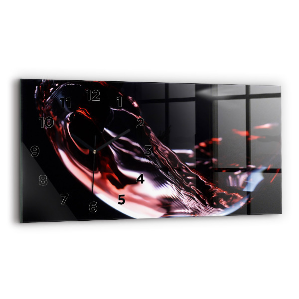 Horloge rectangulaire horizontale Un verre de vin