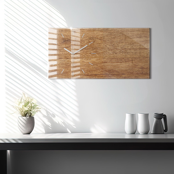 Horloge rectangulaire horizontale Bois clair