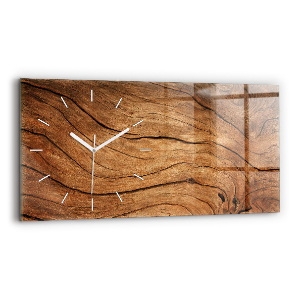 Horloge rectangulaire horizontale Vieux bois