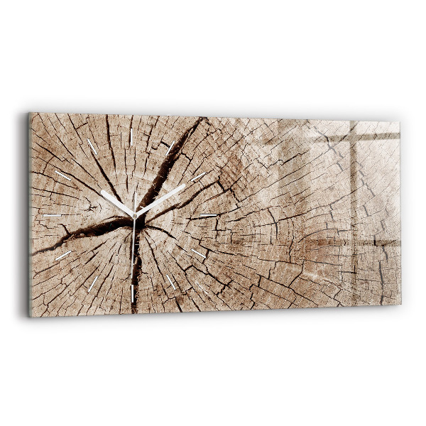Horloge rectangulaire horizontale Vieille souche de bois