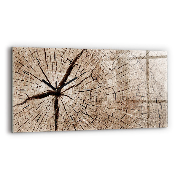 Horloge rectangulaire horizontale Vieille souche de bois