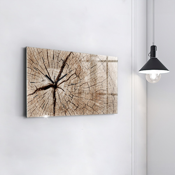 Horloge rectangulaire horizontale Vieille souche de bois