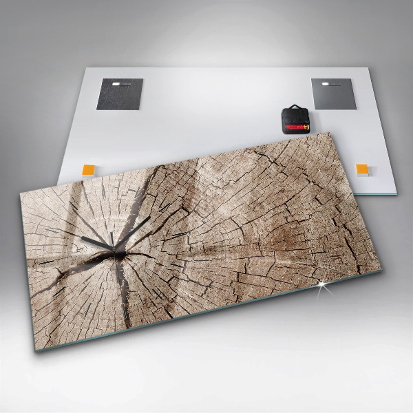 Horloge rectangulaire horizontale Vieille souche de bois