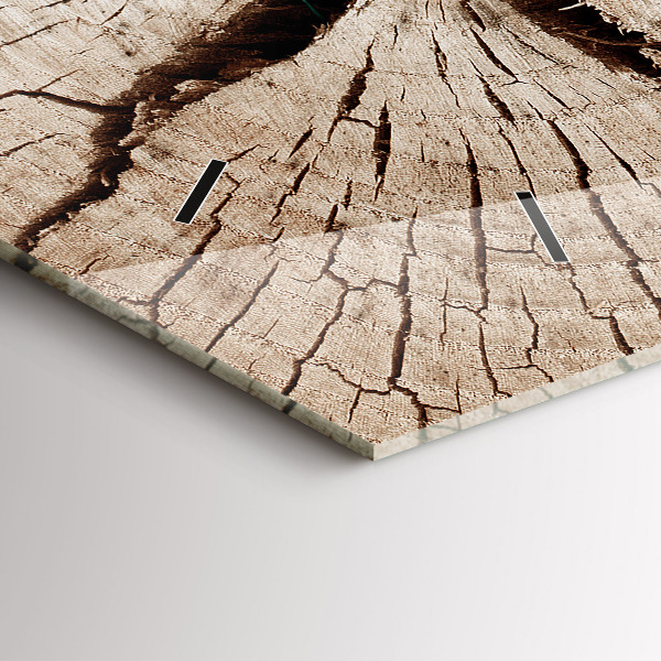 Horloge rectangulaire horizontale Vieille souche de bois