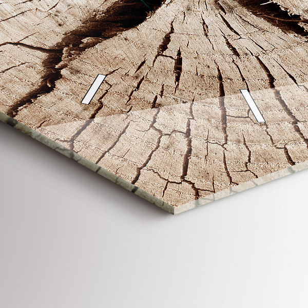 Horloge rectangulaire horizontale Vieille souche de bois