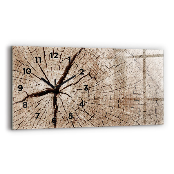 Horloge rectangulaire horizontale Vieille souche de bois