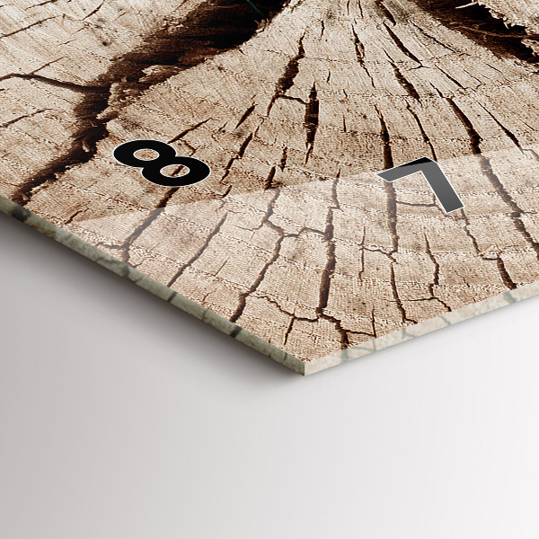 Horloge rectangulaire horizontale Vieille souche de bois