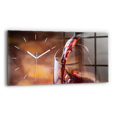Horloge rectangulaire horizontale Un verre de vin