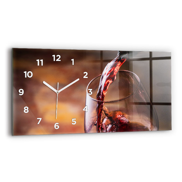 Horloge rectangulaire horizontale Un verre de vin