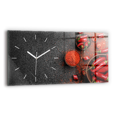 Horloge rectangulaire horizontale Poivrons rouges