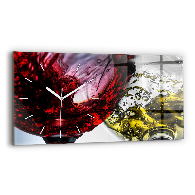Horloge rectangulaire horizontale Verres de vin