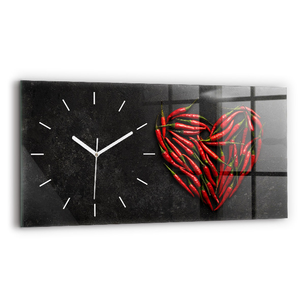 Horloge murale horizontale Cœur de poivrons