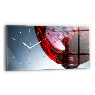 Horloge murale horizontale Un verre de vin