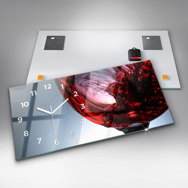 Horloge murale horizontale Un verre de vin