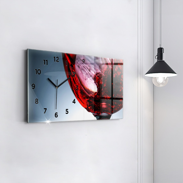 Horloge murale horizontale Un verre de vin