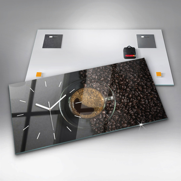 Horloge murale horizontale Une tasse de café