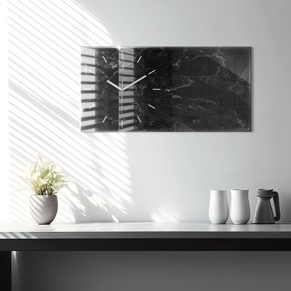 Horloge murale horizontale marbre noir