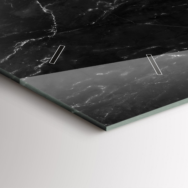 Horloge murale horizontale marbre noir