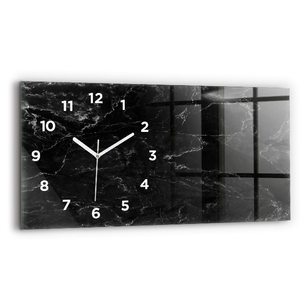 Horloge murale horizontale marbre noir