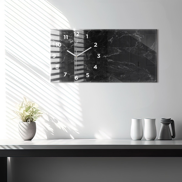 Horloge murale horizontale marbre noir