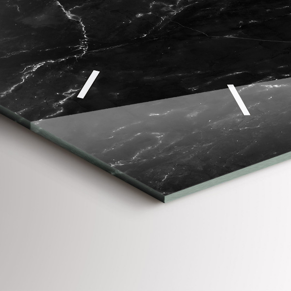 Horloge murale horizontale marbre noir