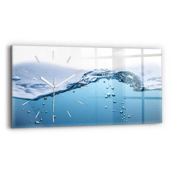 Horloge murale horizontale 'Gros plan sur l''eau'