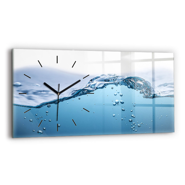 Horloge murale horizontale 'Gros plan sur l''eau'