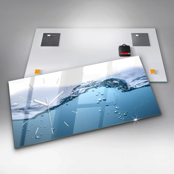 Horloge murale horizontale 'Gros plan sur l''eau'