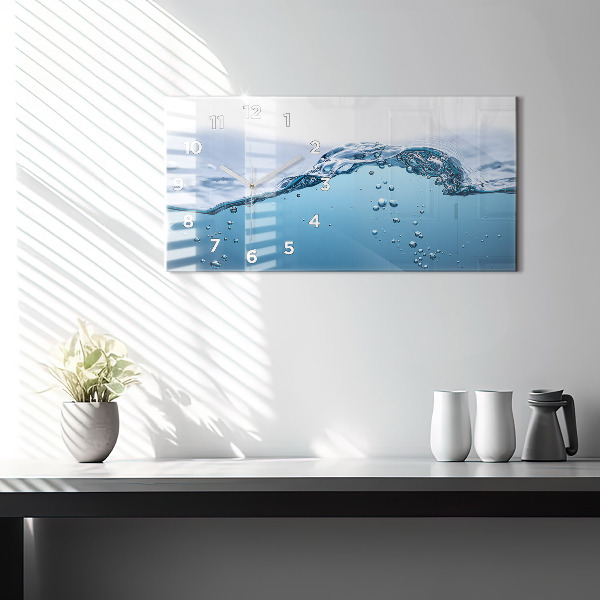Horloge murale horizontale 'Gros plan sur l''eau'