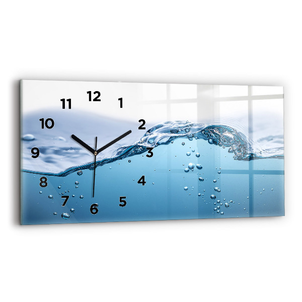 Horloge murale horizontale 'Gros plan sur l''eau'