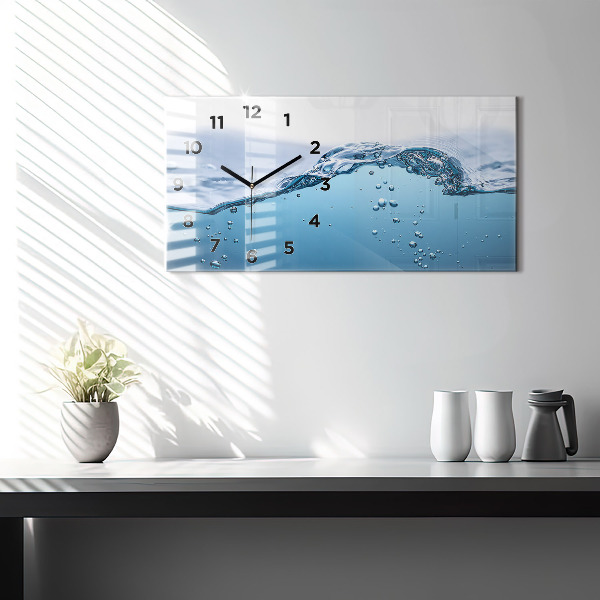Horloge murale horizontale 'Gros plan sur l''eau'