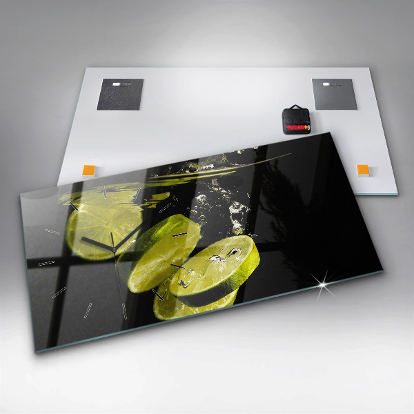 Horloge murale horizontale Citrons verts