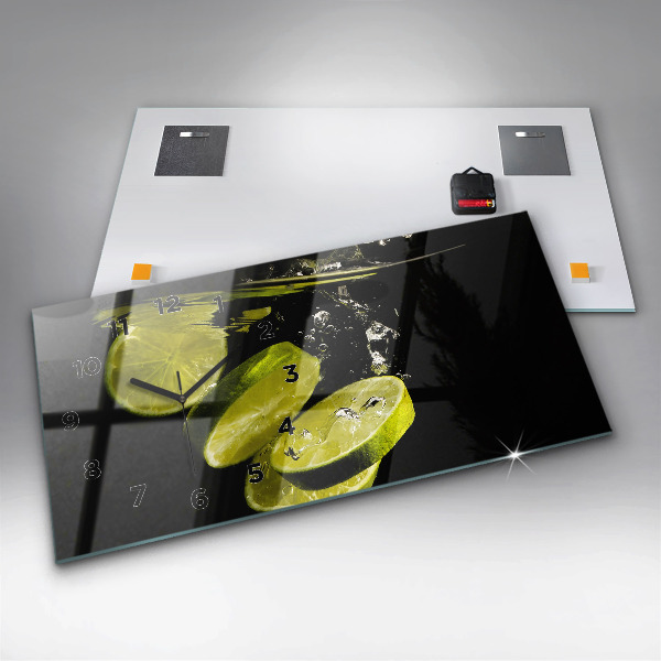 Horloge murale horizontale Citrons verts