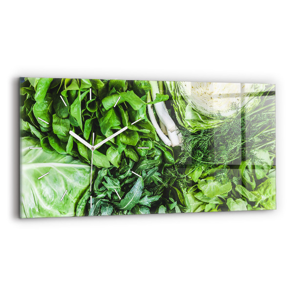 Horloge murale horizontale Légumes verts