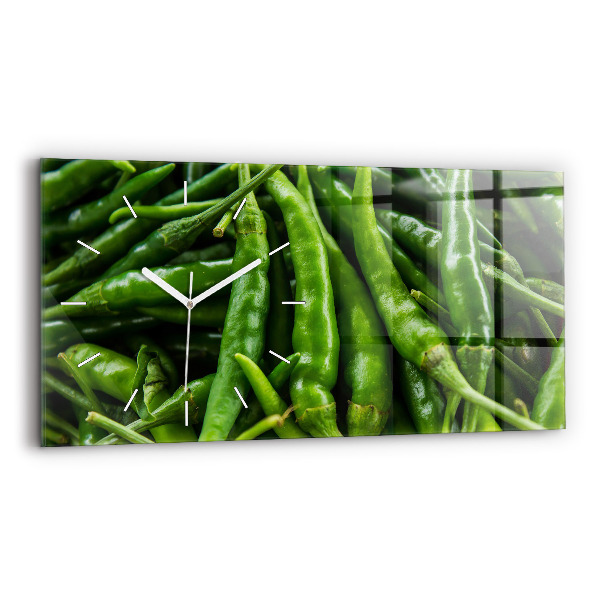 Horloge murale horizontale Poivron vert