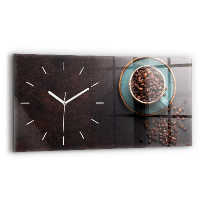 Horloge murale horizontale Une tasse de café