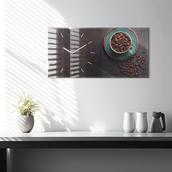 Horloge murale horizontale Une tasse de café