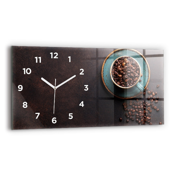 Horloge murale horizontale Une tasse de café