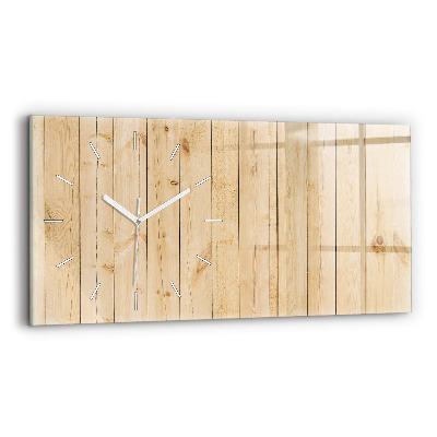 Horloge murale horizontale planches de bois