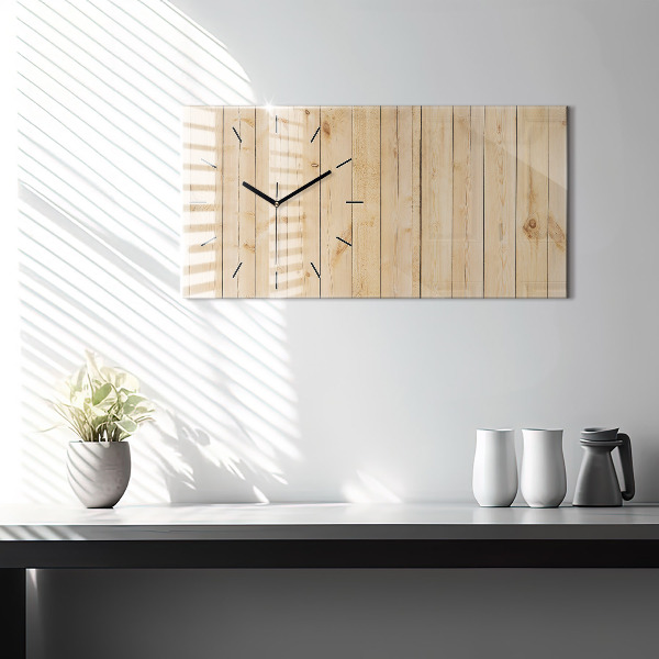 Horloge murale horizontale planches de bois