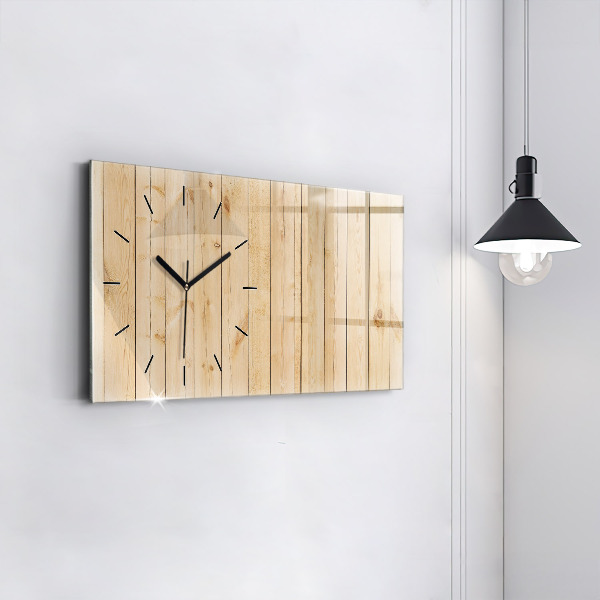 Horloge murale horizontale planches de bois