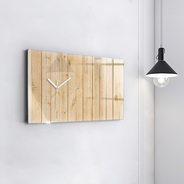 Horloge murale horizontale planches de bois