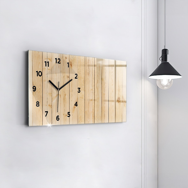 Horloge murale horizontale planches de bois