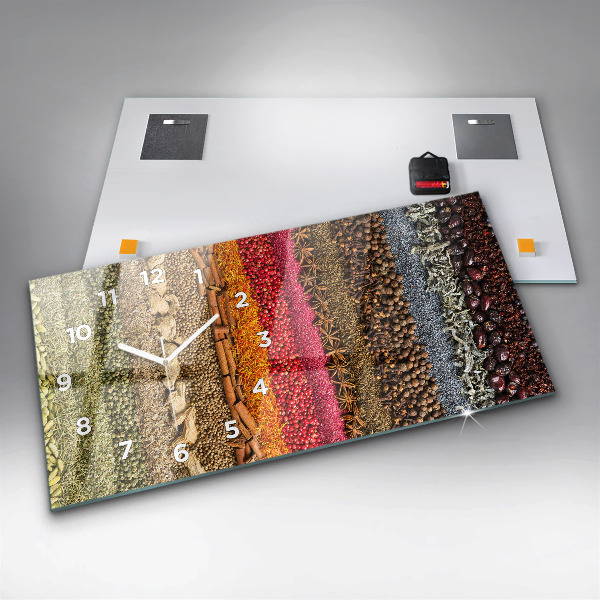 Horloge murale horizontale 'Des rangées d''épices'